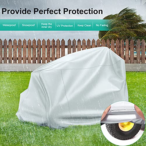 BROSYDA Lawn Mower Cover, 420D Heavy Duty Riding Lawn Mower Cover, Durable Oxford Fabric, UV Water Resistant Lawn Tractor Cover with Storage Bag 72"L x 54"W x 46"H