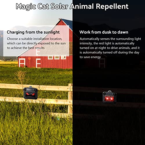 Solar Predator Control Light Nocturnal Animal Repeller Outdoor Animal Deterrent Devices Motion Activated Animal Repellent for Skunk Deer Coyote Fox Raccoon Cat Garden Yard Farm Chicken Coop (12 Pack)