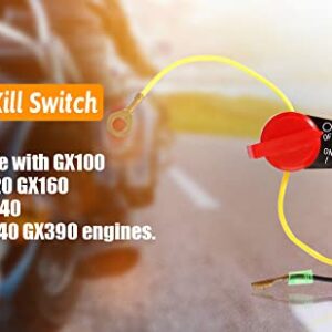 QAZAKY On/Off Engine Stop Kill Switch Control Compatible with GX110 GX120 GX160 GX200 GX240 GX270 GX340 GX390 ED1000 EZ1400 EG1400 EG1000 EZ2500 EZ3500 EZ5000 WT30XK4 WT40XK3 CC4033 26A-BPH3710