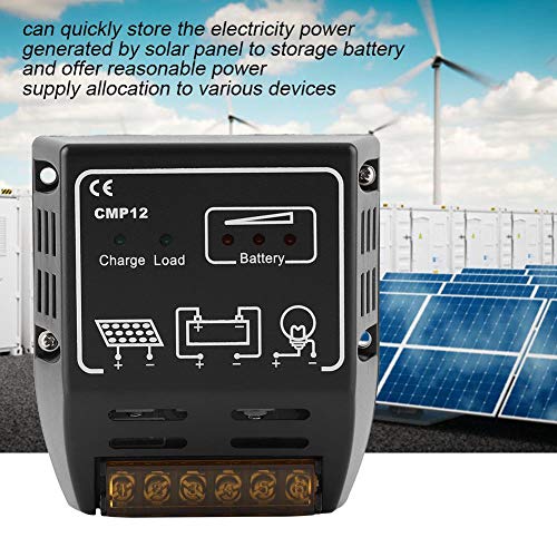 Junluck High Efficient 10A Solar Charge Controller, Solar Controller Battery Regulator, Durable Home Path for Garden Yard