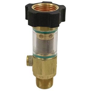 stens 758-523 inlet filter, integrated garden hose nut, 3/4 garden hose outlet, 1/2 npt male inlet, 15-150 psi