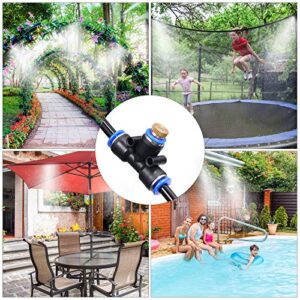 Hotop Fan Misting Kit, Outdoor Fan Misting Cooling System with 6 Brass Mist Nozzles Brass Adapter 19.68 Feet Misting Line 20 Cable Tie for Cooling Patio Garden Greenhouse Breeze Connect to Outdoor Fan