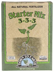 down to earth organic starter fertilizer mix 3-3-3, 5 lb