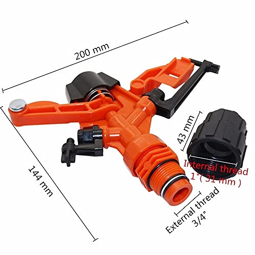 YFQHDD 2 Pc Agriculture Adjustable Rotating Water Nozzle 1" Female Thread-3/4 Male Thread Irrigation Sprinkler Garden Sprayer