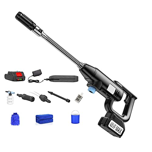 24V Cordless Electric Pressure Washer Car Wash Kitwith Accessories Portable Electric Power Washerfor Cars Gardens Terraces Windows Cleaning Works