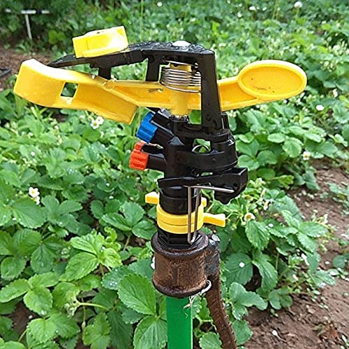 YFQHDD 1 Pc Double Outlet Rocker Nozzle 360 Degrees Rotary Jet Nozzle Agricultural Garden Irrigation Sprinklers with 1/2" Male Thread