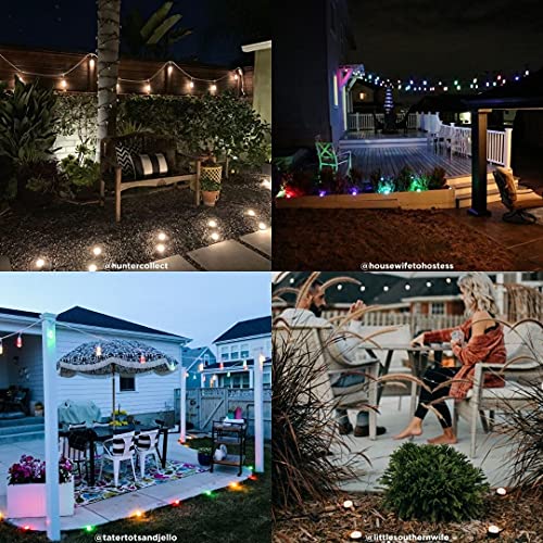 Enbrighten LED Mini Ground Lights, 36 Mini Path Lights, 92ft, Color Changing, Remote Control, Outdoor Path Lighting, 41357