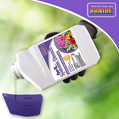 Bonide Rose Rx Systemic Drench, 32 oz Concentrate, Garden Insect & Disease Prevention for Roses, Flowers and Ornamentals