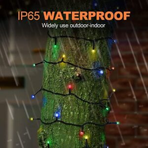KPafory Solar String Lights,1 Pack 72ft 200LED 8 Modes Solar Powered Christmas Lights Outdoor String Lights Waterproof Fairy Lights for Garden Wedding Party Christmas Decorations,Cool White