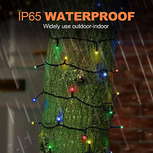 KPafory Solar String Lights,1 Pack 72ft 200LED 8 Modes Solar Powered Christmas Lights Outdoor String Lights Waterproof Fairy Lights for Garden Wedding Party Christmas Decorations,Cool White