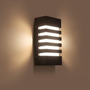 huadeec outdoor wall light 12w led modern wall sconce lamp exterior wall-mounted garden corridor porch patio light waterproof led wall light fixture for outdoor lighting warm white 300lm