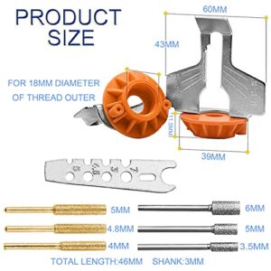 Chainsaw Sharpening Attachment Kit - 8Pcs Chain Saw Blade Teeth Sharpener Set with Angle Guide and Diamond Burr Grinding Stone Files, Drill Power Tool Accessories for Gardening Lawn Mower Chainsaw