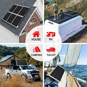 DOKIO 100w 18v Solar Panel German TÜV Certification Monocrystalline(HIGH Efficiency) to Charge 12v Battery(Vented AGM Gel) or Off-Grid and Hybrid Power System for Home/Garden RV,Boat