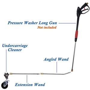 Twinkle Star 13" Pressure Washer Undercarriage Cleaner, Under Car Water Broom with Straight Extension Wand and 45 Degree Curved Wand, 4000 PSI