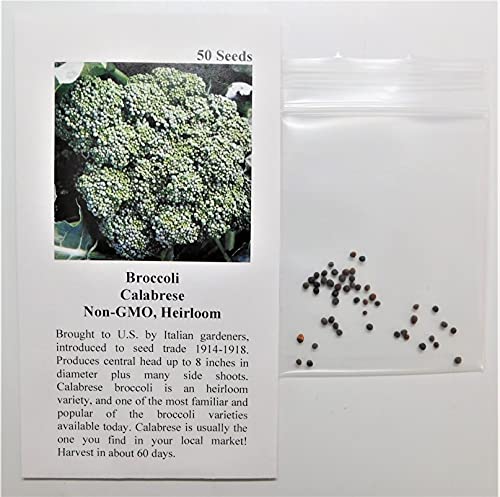 David's Garden Seeds Broccoli Calabrese FBA-1186 (Green) 50 Non-GMO, Heirloom Seeds