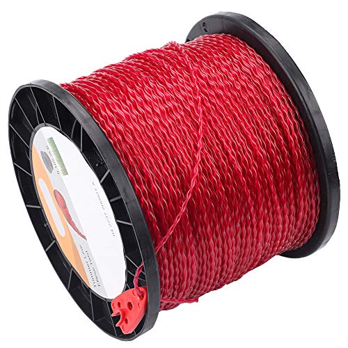 Dalom 2.7 mm/.105" Round Trimmer Line Round Twist 3lbs 690-Feet Red Color Includes Cutting Tool Weed String Trimmer Edger Line