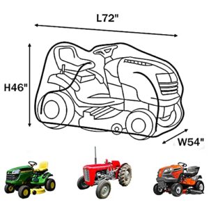 Szblnsm Riding Lawn Mower Cover, Waterproof Tractor Cover Fits Decks up to 54", Heavy Duty 420D Polyester Oxford, Covers Against Water, UV, Dust, Dirt, Wind for Outdoor Lawn Mower Storage
