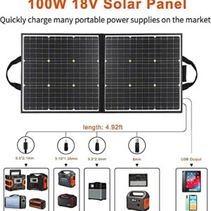 Solar Panels 5V USB Flashfish Foldable Solar Cells Battery Charger Folding Outdoor Power Supply Camping Garden 100W 18V Portable Solar Panel (Color 50W) (100W) (50w) (100w)