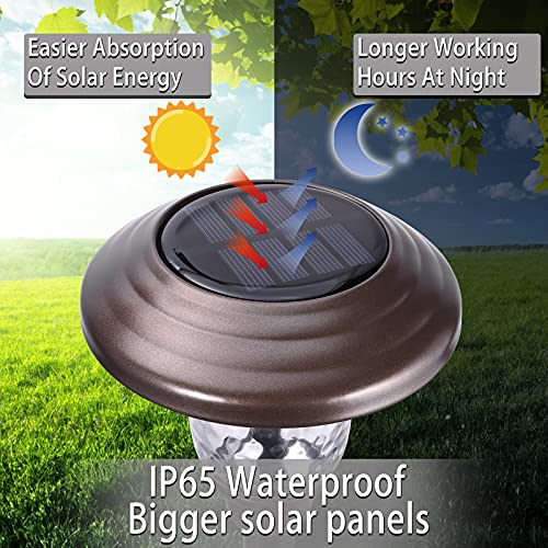 ROOKROME Solar Pathway Lights Outdoor,Bright Waterproof Glass Auto Color Changing LED Garden Light for Yard, Walkway, Patio, Path, Driveway, Lawn Landscape Decoration(4 Pack)