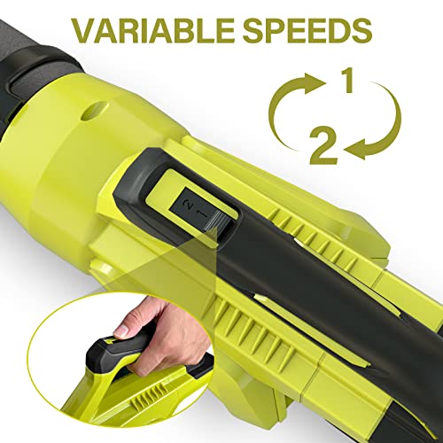 SEYVUM Leaf Blower - 500CFM 20V MAX Leaf Blower Cordless with 2 X 2.0 Battery & Charger, Electric Handheld Leaf Blower, Lightweight Powerful Blower Battery Operated for Lawn Care, Patio, Jobsite, Yard