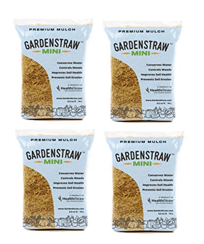 Healthistraw GardenStraw Mini, for Garden Insulation, Mulch, Potting Medium, Animal Bedding, Grass Seed Growing, Organic.5 CF Brown HSTGARDENSTRAWMORG 0