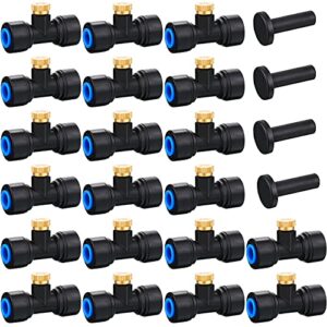 hotop brass misting nozzles 1/4 inch slip lock mister nozzles thread misting nozzle tees with plugs for outdoor cooling system patio misting system (20)