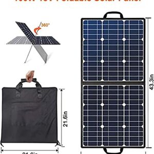 5V USB Flashfish Foldable Solar Cells Battery Charger Folding Outdoor Power Supply Camping Garden 100W 18V Portable Solar Panel (Color 50W) (100w) (50w)