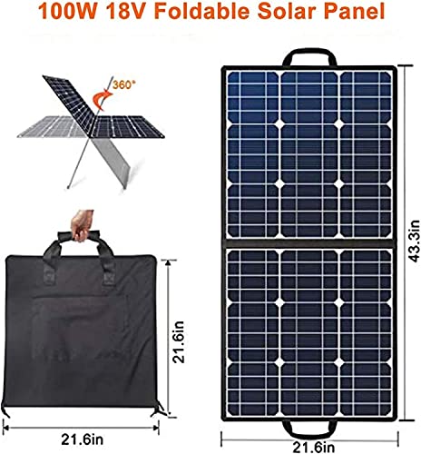 5V USB Flashfish Foldable Solar Cells Battery Charger Folding Outdoor Power Supply Camping Garden 100W 18V Portable Solar Panel (Color 50W) (100w) (50w)