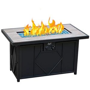 bali outdoors propane fire pit 60,000 btu gas fire pit table with ceramic tile tabletop, rectangle gas firepit table for garden/patio