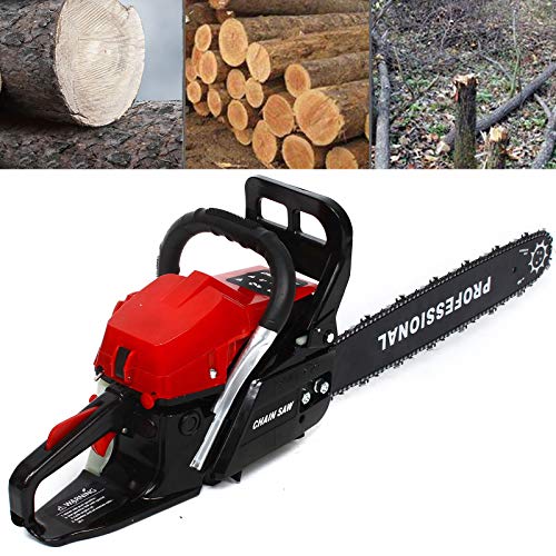 62CC Gas Chainsaw 20 Inch Gas Power Chainsaw 2-Cycle Cordless Chainsaw 2600W Gasoline Powered Chain Saw with Funnel and Proportioning Pot for Tree Cutting Wood Farm Garden