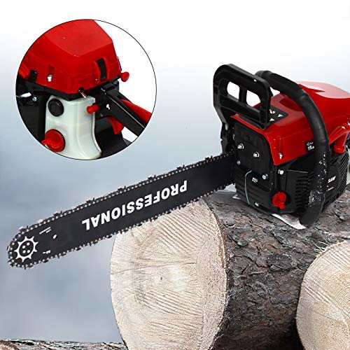 62CC Gas Chainsaw 20 Inch Gas Power Chainsaw 2-Cycle Cordless Chainsaw 2600W Gasoline Powered Chain Saw with Funnel and Proportioning Pot for Tree Cutting Wood Farm Garden