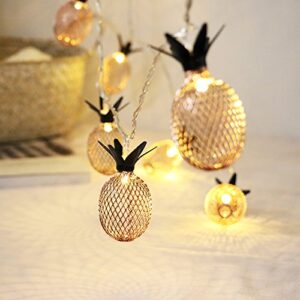 BIMEE Pineapple Solar String Lights 15ft 20 LEDs Waterproof Solar Powered Fairy String Lights Hanging Lights for Outdoor Garden Patio Landscape Home Wedding Birthday Party Decoration (Warm White)