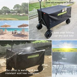 Mamiko Folding Waterproof Wagon Cart Cover, Garden Wagon Covers, 54" L x 22" W x 20" H,Waterproof, Water, Dust and Heat Insulation, Reflective Strip Cover(Cover only, Accessories not Included)