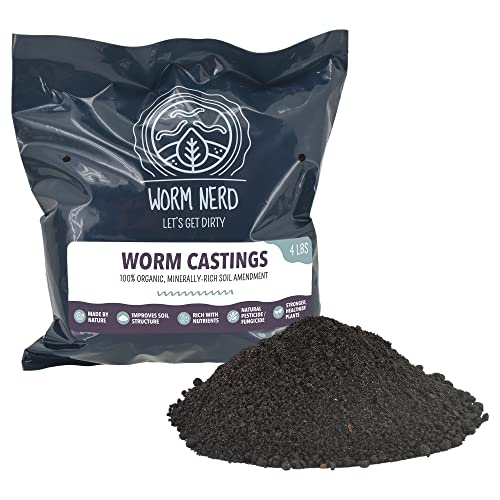 Arcadia Garden Products Worm Nerd Worm Castings, Natural Soil Additive for Lawns, Gardening and Potted Plants, 4 Pounds, Black (WN05) ***Cannot Ship to Hawaii***