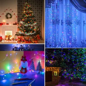 Hemasxing 2 Pack Solar String Lights Outdoor Waterproof 100 LED 33ft Multicolor Solar Fairy Lights 8 Modes Copper Wire Solar Powered Twinkle Lights for Garden Patio Yard Christmas Decoration…