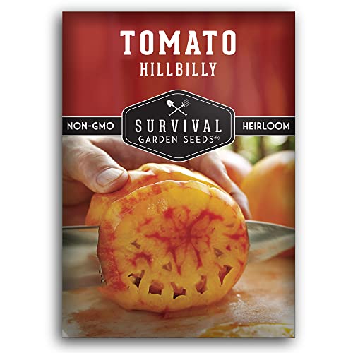 Survival Garden Seeds - Hillbilly Tomato Seed for Planting - Packet with Instructions to Plant and Grow Uniquely Colored Potato Leaf Tomatoes in Your Home Vegetable Garden - Non-GMO Heirloom Variety