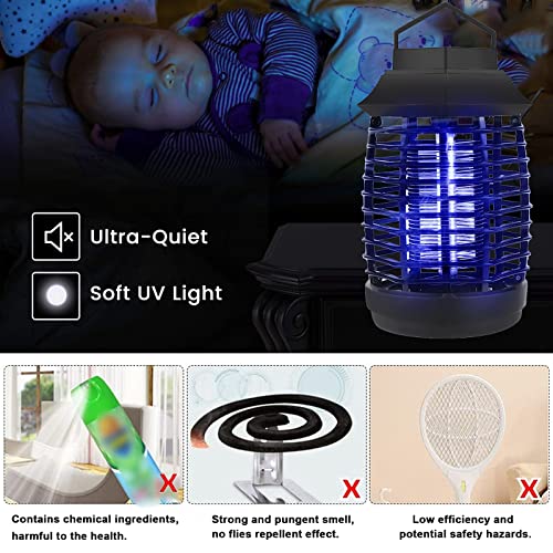 Michael Doss Bug Zapper Indoor & Outdoor, Mosquito Electric,Indoor Plug in,Effective Killer Trap Lamp,Fly for Home,Garden,Backyard, Black1, (M1)