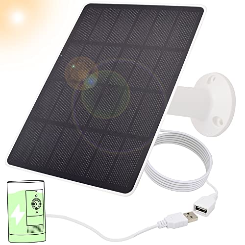 RSZBUMY Solar Panel for Wireless Security Camera, Compatible with Ring, Blink, Arlo, Nest ect, Compatible with Ring Stick Up Cam Battery, Spotlight Cam Battery(1 Pack, 4.5 W)