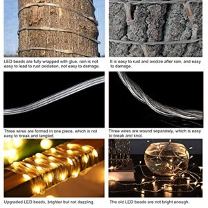 RUICHEN Fairy Lights Plug in, Waterproof 8 Modes 72 Ft 200 LED PVC Coating Silver Wire Twinkle String Lights for Bedroom Patio Garden Fence Christmas Wedding Party (Warm White)