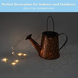 Homarden Solar Watering Can with Light Strings - Christmas Gardening Gift for Table Patio, Hanging Solar Lantern Lights, Solar Outdoor Garden Decor for Yard, Lawn, Pathway - Shephard Hook Included