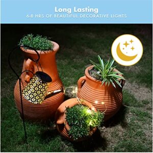 Homarden Solar Watering Can with Light Strings - Christmas Gardening Gift for Table Patio, Hanging Solar Lantern Lights, Solar Outdoor Garden Decor for Yard, Lawn, Pathway - Shephard Hook Included