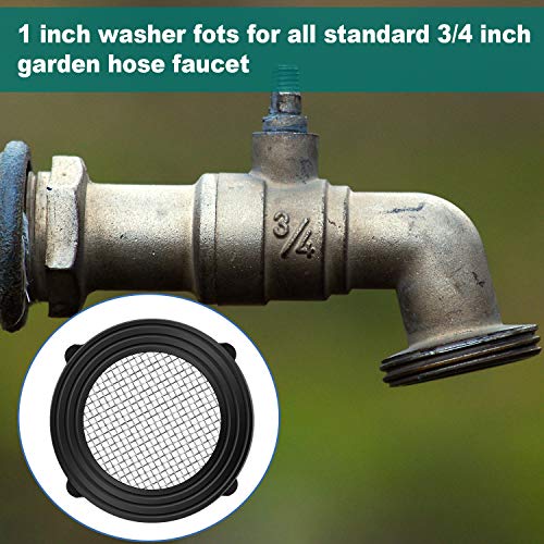 20 Packs Stainless Steel Filter Garden Hose Washer, Self Locking Tabs Keep Washer Firmly Set Inside Fittings with 40 Mesh for 3/4 Inches Garden Hose and Water Faucet