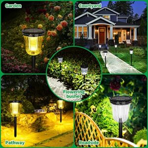 Zisnkdas 200 Lumens Solar Pathway Lights,4 Pack Landscape Path Lights Waterproof, IP65 Warm/White Solar Driveway Lights,Long Lasting LED Solar Walkway Light for Garden,Lawn,Path,Patio