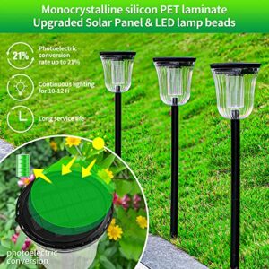 Zisnkdas 200 Lumens Solar Pathway Lights,4 Pack Landscape Path Lights Waterproof, IP65 Warm/White Solar Driveway Lights,Long Lasting LED Solar Walkway Light for Garden,Lawn,Path,Patio