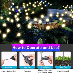 KoveYzao 2 Pack 10LED Solar Garden Light, Upgraded Ultra-Bright Solar Firefly Light, Swaying by Wind, Outdoor Waterproof, 8 Lighting Modes, Landscape Lamp for Garden, Patio, Camping, Paths, Yard