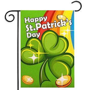 xiaxue mlen st. patrick’s day clovers garden flag shamrocks banner holiday 12″x18″ st. patrick’s day decorations