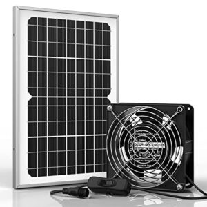 allto solar waterproof solar powered fan kit pro, 10w solar panel + high speed dc brushless fan, great for chicken coop, greenhouse, dog house, shed, car window exhaust,diy cooling ventilation project