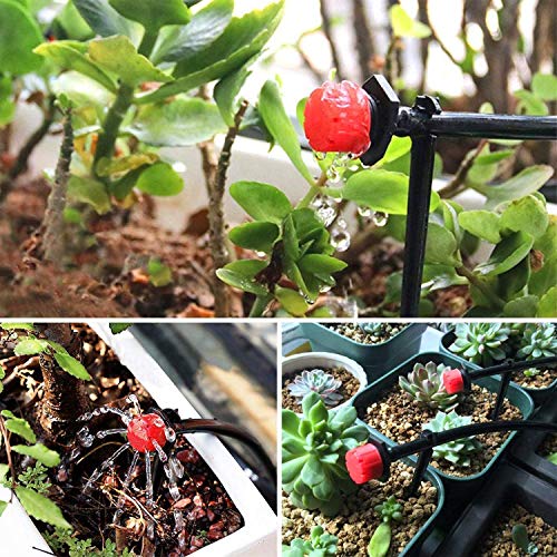 YOUWU 5pcs Garden Irrigation Micro Flow Dripper,Practical Micro Flow Dripper Drip Head 1/4 Inch Hose Garden Irrigation Misting Tools Accessories Feed Orchid