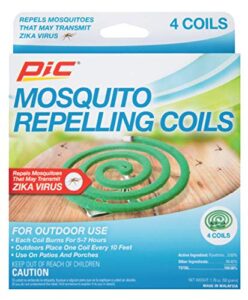 pic mosquito repelling coils, 4 count box, 6 pack – mosquito repellent for outdoor spaces (24 coils total)