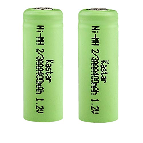 Kastar 2 Pcs Ni-MH 2/3AAA Battery 1.2V 400mAh (Flat Top) for Solar Light, Solar Flowers, Remote Control, Garden Light, Photo Devices and Electronic Projects, Game, Flashlight, Toy, MP3/MP4 Player